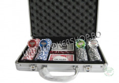 Set poker cu 200 fise inscriptionate model LAS VEGAS de 13.5 gr foto