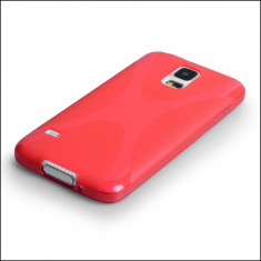 Husa SLIM Samsung Galaxy S5 Neo rosie TPU silicon + Folie display CADOU foto