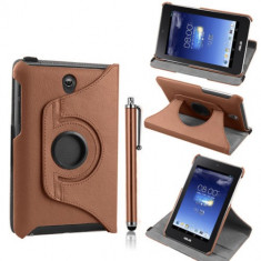 Husa rotativa ptr.ASUS MeMO Pad HD 7 ME173X *BROWN*+ Folie protectie ecran+Laveta+Touch pen GRATIS foto