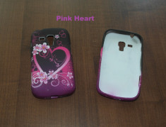 Livrare gratuita! Husa termorezistenta silicon-gel TPU Pink Heart pentru Samsung Galaxy S Duos S7562 calitate foto