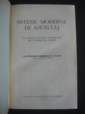 GH. NICOLAU * N. HOISESCU * N. PROFIRI - SISTEME MODERNE DE ASFALTAJ {1933} foto