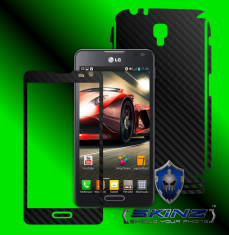 LG Optimus F6 D505 - Folie Carbon SKINZ kit full body,Protectie totala telefon profesionala,ecran,spate,carcasa,husa tip skin foto