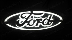 Emblema 5D Ford - Led Lumina Alba - Sigla Logo iluminat foto
