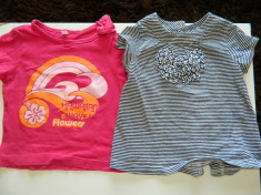 Set doua tricouri, de vara, fetite, 1-2 ani, 80-86 cm. COMANDA MINIMA 30 LEI! foto