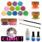 Kit Nail-Art cu Geluri UV colorate si cu sclipici, lichide adjuvante, pensula