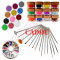 Kit Nail-Art decoratiuni unghii cu Gel UV colorat si sclipici + CADOU 15 Pensule