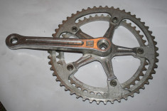 Grup 2 Foi cu brat de/din aluminiu pentru bicicleta vintage, cursiera, semicursiera ruseasca (BCD 144 - distanta intre 2 suruburi aproximativ 8,5cm) foto