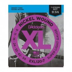 Corzi chitara electrica D&amp;#039;addario EXL120-7 Nickel Wound, 7-String, Super Light, 9-54 foto