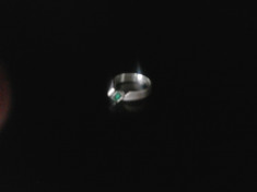 Inel unicat de argint cu piatra verde/turcoaz foto