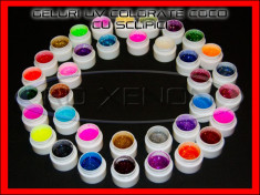 KIT SET 36 MODELE GEL GELURI COCO PT LAMPA UV COLOR COLORATE CU SCLIPICI GLITTER 5ML - MANICHIURA CU TIPSURI, FRENCH, UNGHII FALSE - CALITATE MAX foto