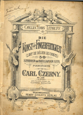 333 PARTITURA antebelica- CARL CZERNY -Op.740 -pianoforte-studien im brillianten styl -starea care se vede, fara coperti foto