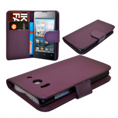 Husa Wallet Flip ID ptr.Huawei Ascend Y300 *PURPLE* + Folie ecran + Touch Pen GRATIS foto