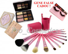 Trusa Farduri culori neutre Too Faced Natural Eyes + 12 Pensule Profesionale Machiaj Fraulein38 Pink Extravaganza + CADOU Gene False High-Class A-41 foto