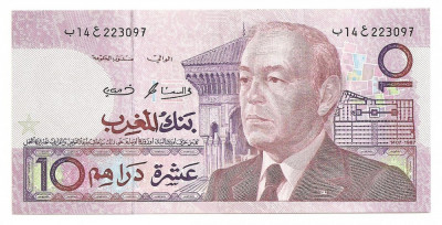 MAROC 10 dirhams 1987 XF foto