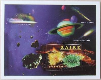 ZAIR 1996 - MINERALE,COMETE,PLANTE 1 S/S, NEOBLITERATA - ZA 034 foto