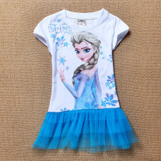 Rochita printesa Elsa Frozen - Model 2014 Bumbac 100% 2-7 Ani ! foto