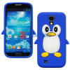 Husa silicon pinguin Samsung Galaxy S4 i9500 i9505 + folie ecran, Albastru