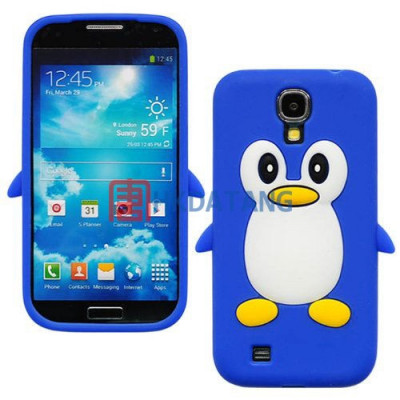 Husa silicon pinguin Samsung Galaxy S4 i9500 i9505 + folie ecran foto