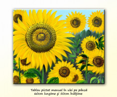 Tablou cu floarea soarelui (5) - ulei pe panza 60x50cm, livrare gratuita in 24h foto