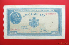 ROMANIA - 5.000 Lei / 20 martie 1945 foto