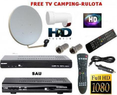 TV SATELIT CAMPING-TIR-RULOTA-kit complet-alimentare 12 v foto