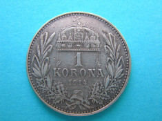 1 KORONA COROANA 1914 ARGINT foto