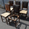 Set 5 scaune din lemn masiv pentru reconditionare, Piele de Cordoba