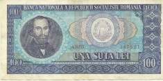 ROMANIA- 100 LEI 1966- seria A 0203- 447821 foto