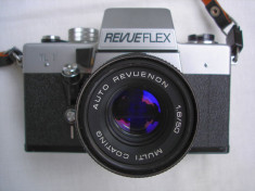 Aparat foto cu film Revueflex TL1+obiectiv Revuenon 1,8/50+curea foto