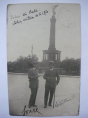 Autograf Victor Eftimiu si Soare Z. Soare pe o fotografie ( tip carte postala ) - - expediata de Victor Eftimiu lui Alexandru Marcu - 1914 foto