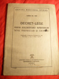 Decret-Lege pt.reglementare raporturi proprietari-chiriasi 1946 ,initiator Ministrul Justitiei L.Patrascanu.