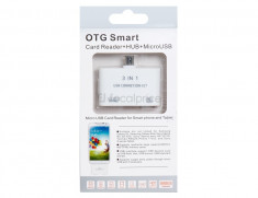 Kit OTG Smart card reader, hub, microUSB- Kit 3 in 1 de conectare USB foto