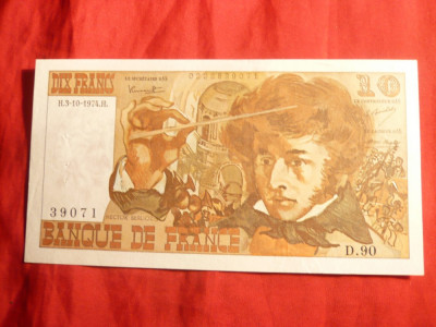 Bancnota 10 Franci 1974 Berlioz , cal. apr. NC foto