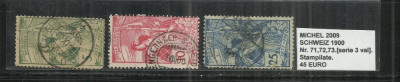 ELVETIA 1882-1900 - 71,72,73, val 3 foto