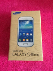 Samsung Galaxy S3 Mini i8200 = Onyx Black = NOU = CUTIE SIGILATA = Garantie foto