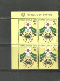 CIPRU 1989 - MEDICINA, LUPTA CONTRA CANCERULUI, timbru in BLOC DE 4 MNH, PT13, Nestampilat