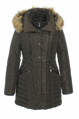 Palton / parka dama, matlasat, marimi de la S la XXL, negru si khaki, import direct, art.ZL33556K foto