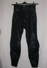 Pantaloni motociclist piele naturala neagra KRAWEHL 38 noi foto