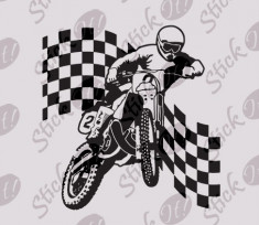 Motociclist_Tatuaj Perete_Sticker Wall Cod: WALL-418 - Orice culoare, Orice model pe comanda foto