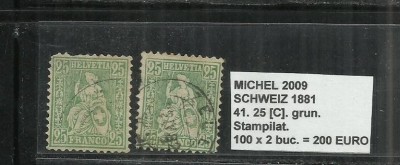 ELVETIA 1881 - 41. 25C, foto