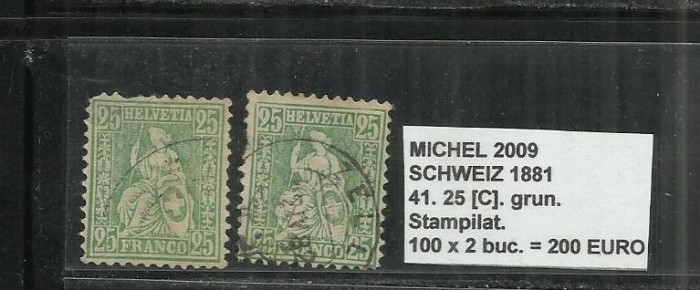 ELVETIA 1881 - 41. 25C,