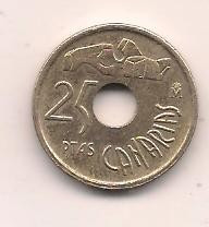 No(2) moneda-SPANIA-25 Peseta 1994 foto