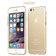 Iphone 6 6S - Husa Ultra Slim 0.3mm din Silicon Moale Clar Gold foto