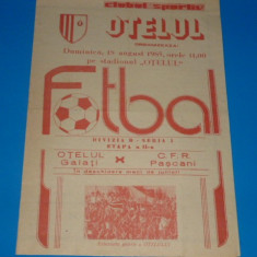 Program meci fotbal OTELUL GALATI - CFR PASCANI 18.08.1985