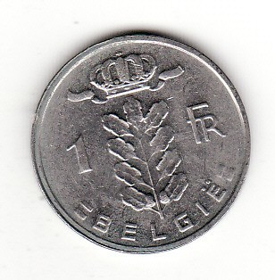 Belgia (Belgie) 1 franc 1988, ultimul an de batere - (NL)
