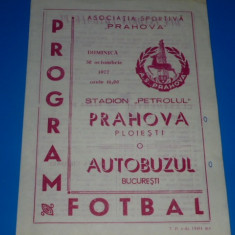 Program meci fotbal PRAHOVA PLOIESTI - AUTOBUZUL BUCURESTI 30.10.1977