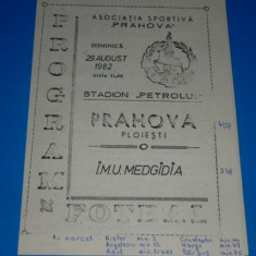 Program meci fotbal PRAHOVA PLOIESTI - IMU MEDGIDIA 29.08.1982