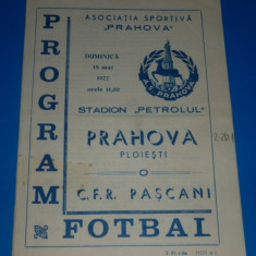 Program meci fotbal PRAHOVA PLOIESTI - CFR PASCANI 15.05.1977