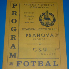 Program meci fotbal PRAHOVA PLOIESTI - CSU GALATI 10.10.1976