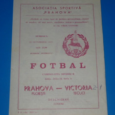 Program meci fotbal PRAHOVA PLOIESTI - VICTORIA TECUCI 12.10.1975